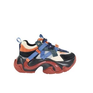 Damskie skórzane blue combi sneakersy GOE SS2N4011