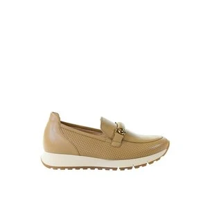 Damskie skórzane ciemnobeżowe sneakersy Gabor 82.472.22