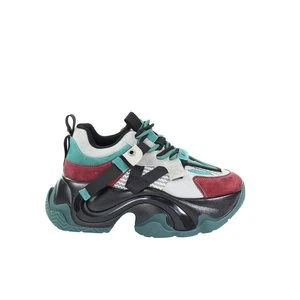 Damskie skórzane green combi sneakersy GOE SS2N4010