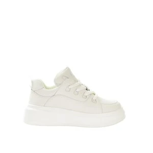 Damskie skórzane sneakersy BEŻOWY SS2N4013 GOE