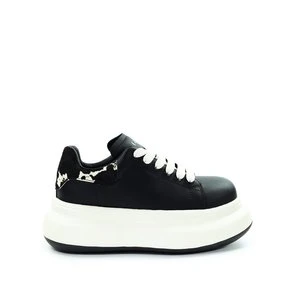 Damskie skórzane sneakersy czarne GOE SS2N4001