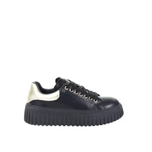 Damskie skórzane sneakersy czarne GOE SS2N4022