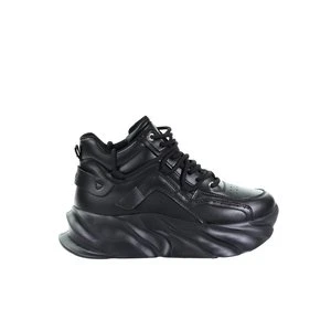 Damskie skórzane sneakersy czarne SS2N4036 GOE