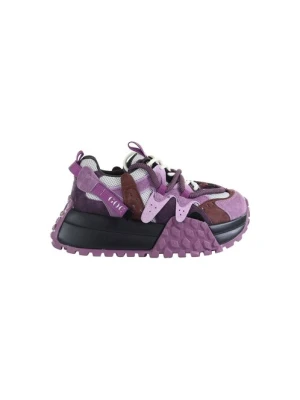 Damskie skórzane sneakersy fioletowe GOE UU2N4016