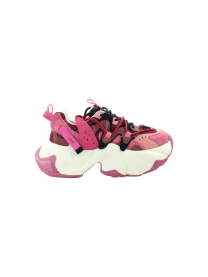 Damskie skórzane sneakersy różowe GOE UU2N4909
