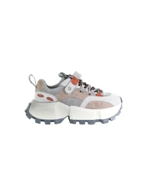 Damskie skórzane sneakersy szare GOE UU2N4014