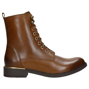 Jasnobrązowe trzewiki ze złotymi okuciami 64127-52 Wojas