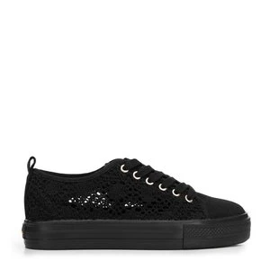 Damskie sneakersy ażurowe czarne Wittchen
