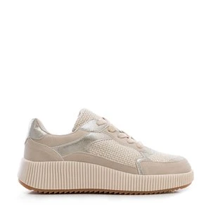 Zdjęcie produktu Damskie sneakersy na grubej platformie beżowe Wittchen