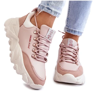 Damskie Sneakersy Na Platformie Cross Jeans KK2R4072C Nude różowe