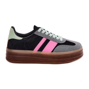 Zdjęcie produktu Damskie sneakersy na platformie czarne