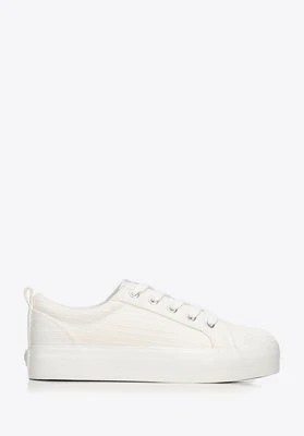 Damskie sneakersy na platformie kremowe Wittchen