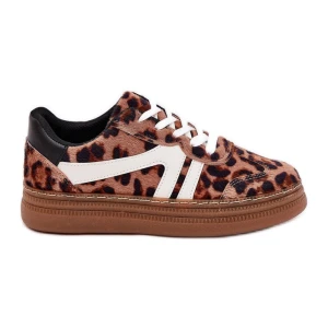 Damskie Sneakersy Na Platformie Panterka Brązowe Inna marka