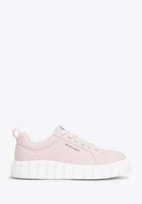Damskie sneakersy na platformie różowe Wittchen