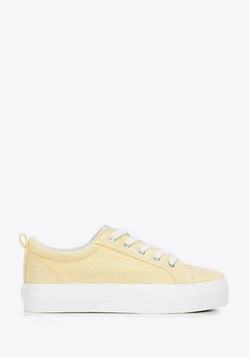 Damskie sneakersy na platformie żółte Wittchen