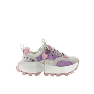 Damskie sneakersy skórzane fiolet combi GOE TT2N4026
