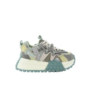 Damskie sneakersy skórzane green combi GOE TT2N4025