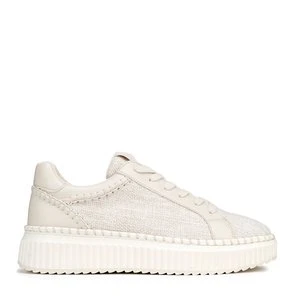 Damskie sneakersy z materiału włókienniczego i ekoskóry złamana biel Wittchen