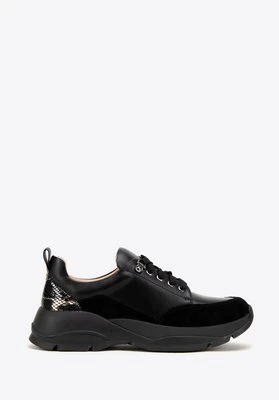 Damskie sneakersy z motywem zwierzęcym czarne Wittchen