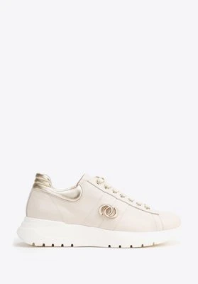 Damskie sneakersy z naturalnej skóry beżowe Wittchen