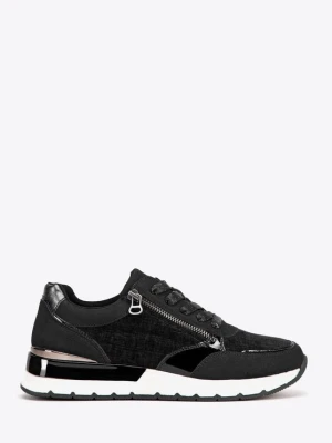 Damskie sneakersy z suwakiem na boku czarne Wittchen