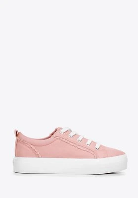 Damskie sneakersy z tkaniny różowe Wittchen