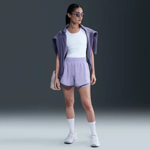 Damskie spodenki 2 w 1 z wysokim stanem Dri-FIT Nike One 7,5 cm - Fiolet