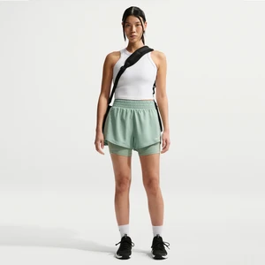 Damskie spodenki 2 w 1 z wysokim stanem Dri-FIT Nike One 7,5 cm - Zieleń