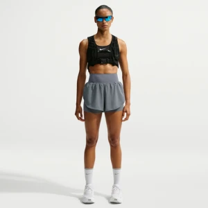 Damskie spodenki do biegania 2 w 1 z wysokim stanem Dri-FIT Nike Flow - Szary