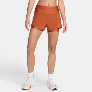Damskie spodenki do biegania 2 w 1 ze średnim stanem i kieszeniami 7,5 cm Nike Dri-FIT Swift - Pomarańczowy