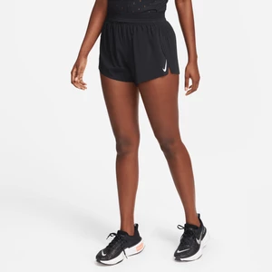 Damskie spodenki do biegania ze średnim stanem i wszytą bielizną 8 cm Dri-FIT ADV Nike AeroSwift - Czerń