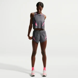 Damskie spodenki do biegania ze średnim stanem i wszytą bielizną 8 cm Dri-FIT ADV Nike AeroSwift - Szary