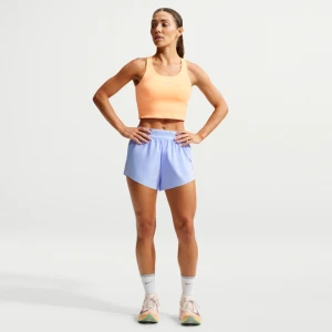 Damskie spodenki do biegania ze średnim stanem i wszytą bielizną Dri-FIT ADV 8 cm Nike AeroSwift - Niebieski