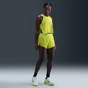 Damskie spodenki do biegania ze średnim stanem i wszytą bielizną Dri-FIT ADV 8 cm Nike AeroSwift - Zieleń