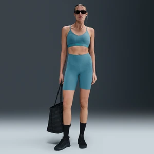 Damskie spodenki do jazdy na rowerze z wysokim stanem zapewniające delikatne wsparcie Nike Zenvy 20,5 cm - Niebieski