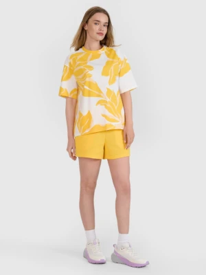 Damskie spodenki dresowe 4F 4FRSS25TSHOF700 - żółte