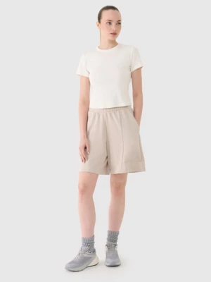 Damskie spodenki dresowe 4F 4FRSS25TSHOF701 - beżowe
