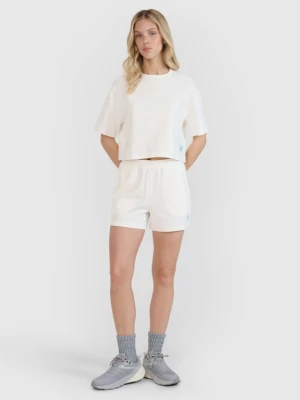 Damskie spodenki dresowe 4F 4FWSS25TSHOF531 - białe