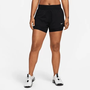 Damskie spodenki o średnim stanie 2 w 1 Dri-FIT Nike One 7,5 cm - Czerń