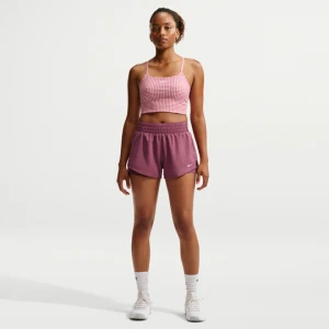 Damskie spodenki o średnim stanie 2 w 1 Dri-FIT Nike One 7, 5 cm - Czerwony