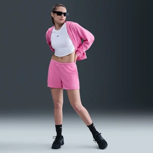 Damskie spodenki z dzianiny dresowej ze średnim stanem 10 cm Nike Chill Terry - Różowy
