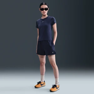 Damskie spodenki z dzianiny dresowej ze średnim stanem 10 cm Nike Sportswear Chill Terry - Niebieski