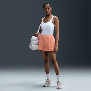 Damskie spodenki z dzianiny dresowej ze średnim stanem 10 cm Nike Sportswear Chill Terry - Pomarańczowy