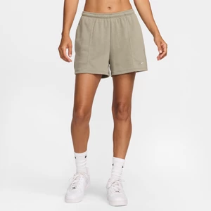 Damskie spodenki z dzianiny dresowej ze średnim stanem 10 cm Nike Sportswear Chill Terry - Zieleń