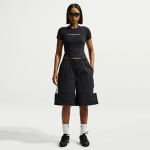 Damskie spodenki z tkaniny Nike - Czerń