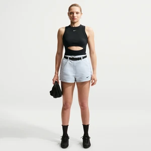 Damskie spodenki z wysokim stanem 5 cm Nike - Szary