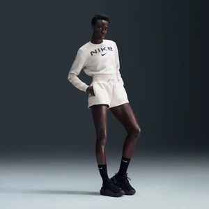 Damskie spodenki z wysokim stanem o luźnym kroju Nike Phoenix Fleece - Brązowy