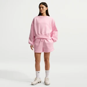Damskie spodenki ze średnim stanem 10 cm Nike Phoenix Fleece - Różowy