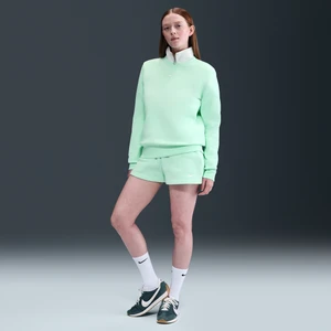 Damskie spodenki ze średnim stanem 5 cm Nike Phoenix Fleece - Zieleń