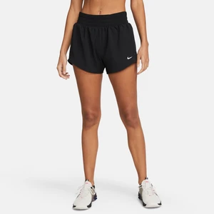 Damskie spodenki ze średnim stanem i wszytą bielizną Dri-FIT Nike One 7,5 cm - Czerń